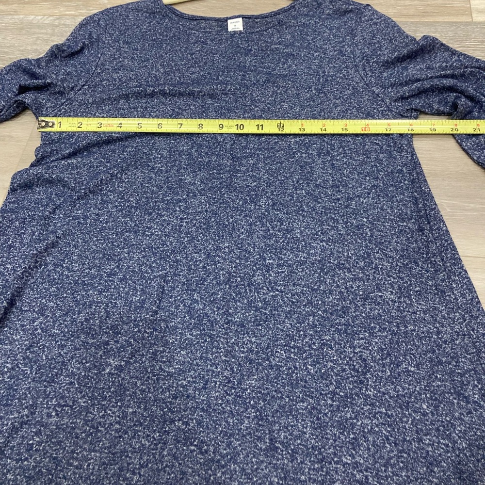 Old Navy Long Sleeve Blue Dress Scoop Neck Medium Plush Knit Swing Dress - Picture 11 of 11